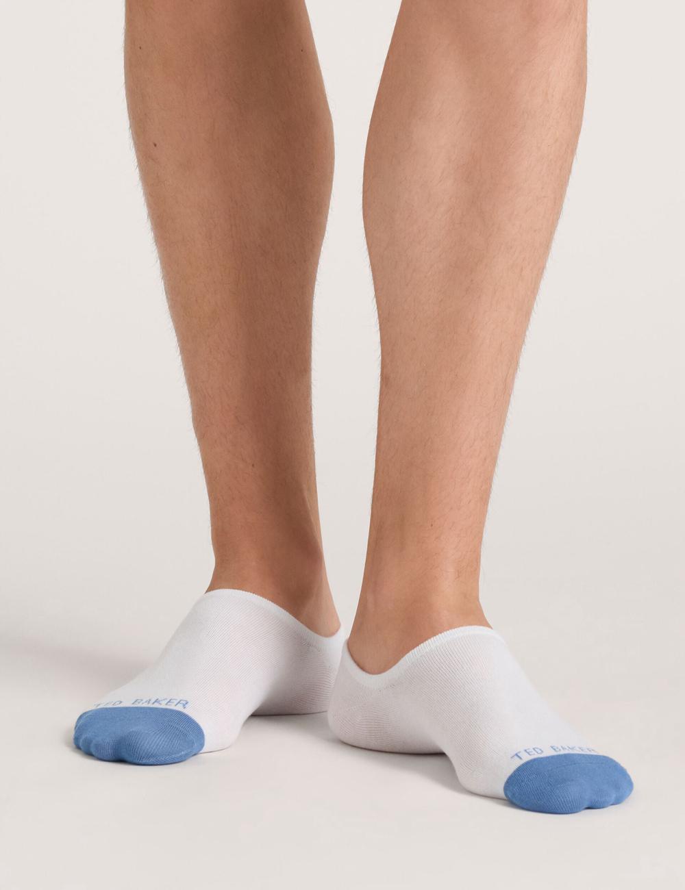 Men Ted Baker 3 Pack Branded Liner Trainer Socks White | KSA  6390-VMEIK