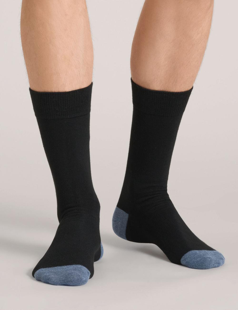 Men Ted Baker 6 Pack Contrast Heel Toe Crew Socks Black | KSA  8953-WGVUY
