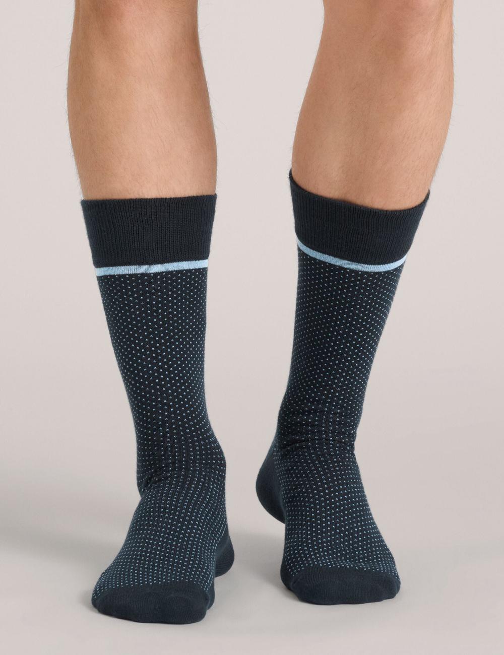 Men Ted Baker 6 Pack Cotton Rich Mixed Crew Socks Blue | KSA  0198-SBDZT