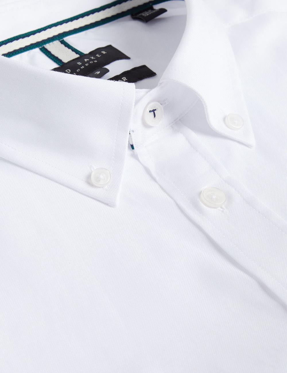 Men Ted Baker ALDGTE - Short Sleeve Cotton Oxford Casual Shirts White | KSA  1865-QHZEY