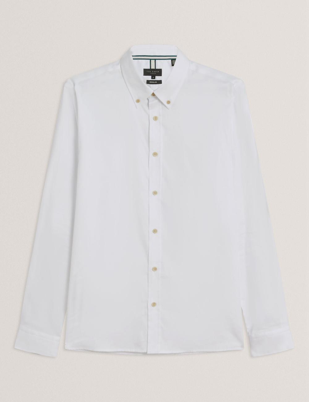 Men Ted Baker ALLARDO - Regular Fit Cotton Oxford Casual Shirts White | KSA  2638-ZBURK
