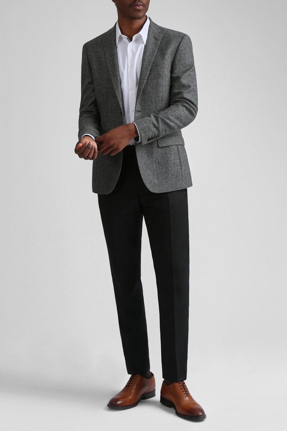 Men Ted Baker ASOJS - Puppytooth Check Slim Fit Blazers Charcoal | KSA  7045-CVHBK