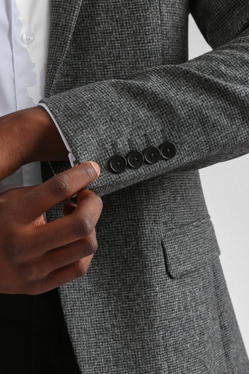 Men Ted Baker ASOJS - Puppytooth Check Slim Fit Blazers Charcoal | KSA  7045-CVHBK