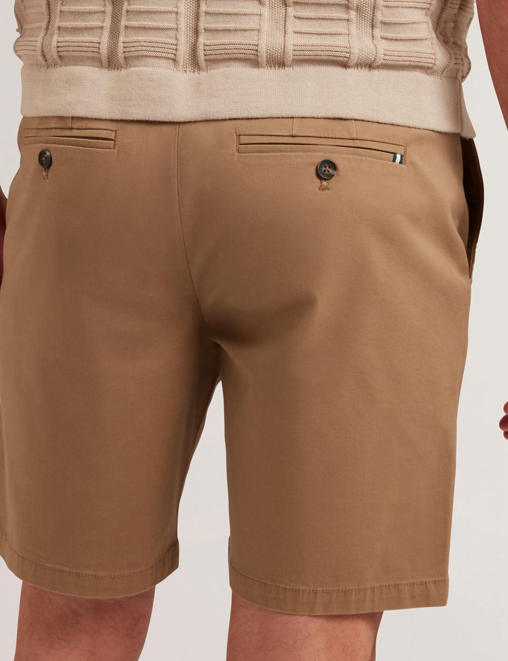 Men Ted Baker BARNHAM - Regular Fit Cotton Blend Chino Shorts Tan | KSA  2983-RJKQW