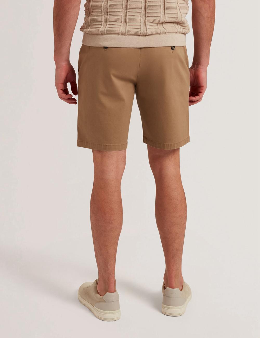 Men Ted Baker BARNHAM - Regular Fit Cotton Blend Chino Shorts Tan | KSA  2983-RJKQW