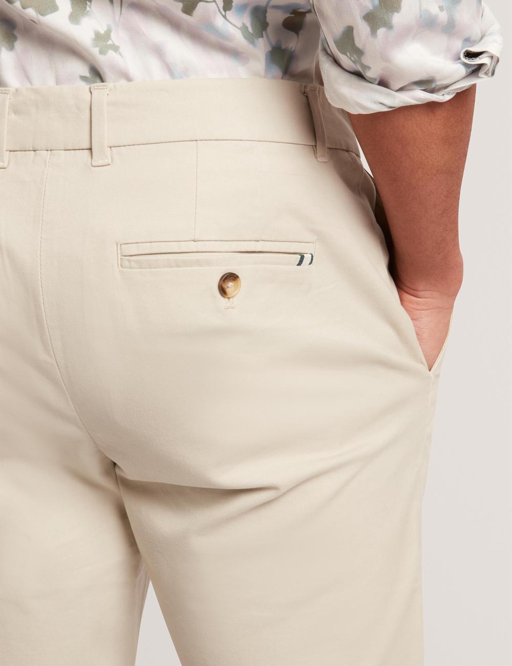 Men Ted Baker BATFORD - Slim Fit Cotton Blend Chinos Trousers Tan | KSA  1670-FESHL
