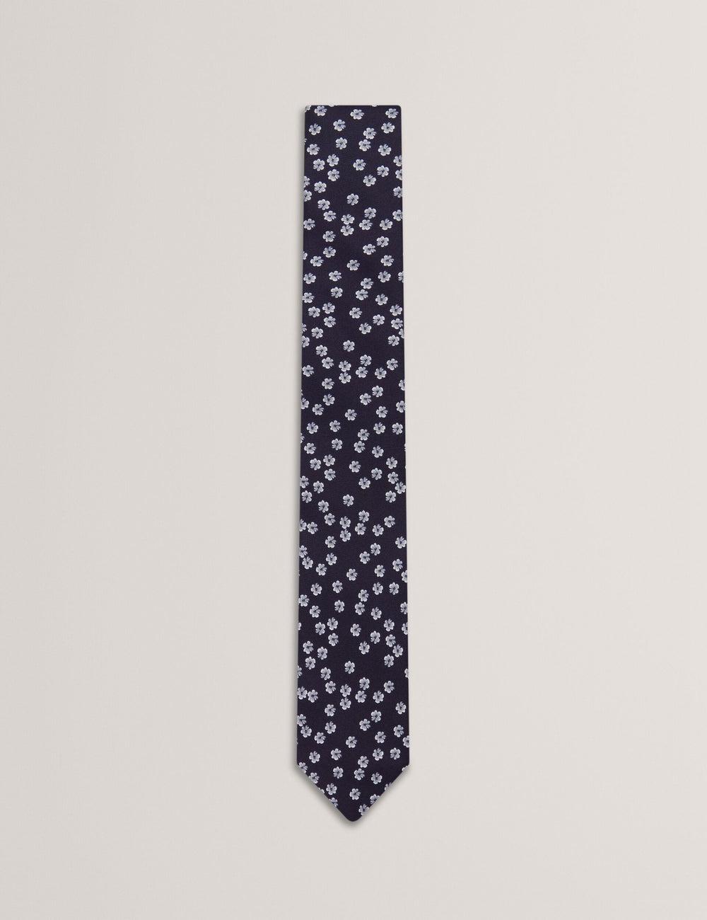 Men Ted Baker BENTLYY - Ditsy Floral Print Silk Ties Navy | KSA  2854-NSADT