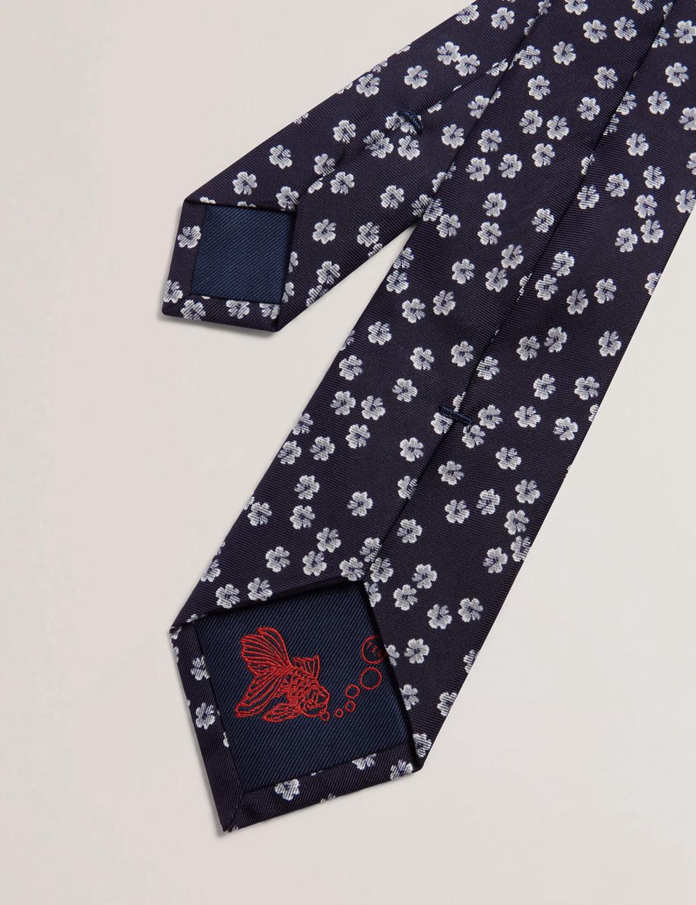 Men Ted Baker BENTLYY - Ditsy Floral Print Silk Ties Navy | KSA  2854-NSADT