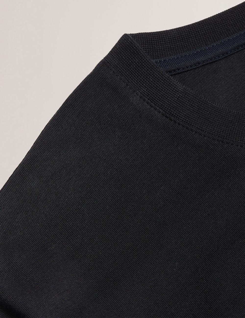 Men Ted Baker BEXLI - Regular Fit Long Sleeve Cotton T-Shirts Black | KSA  7260-KMXYN
