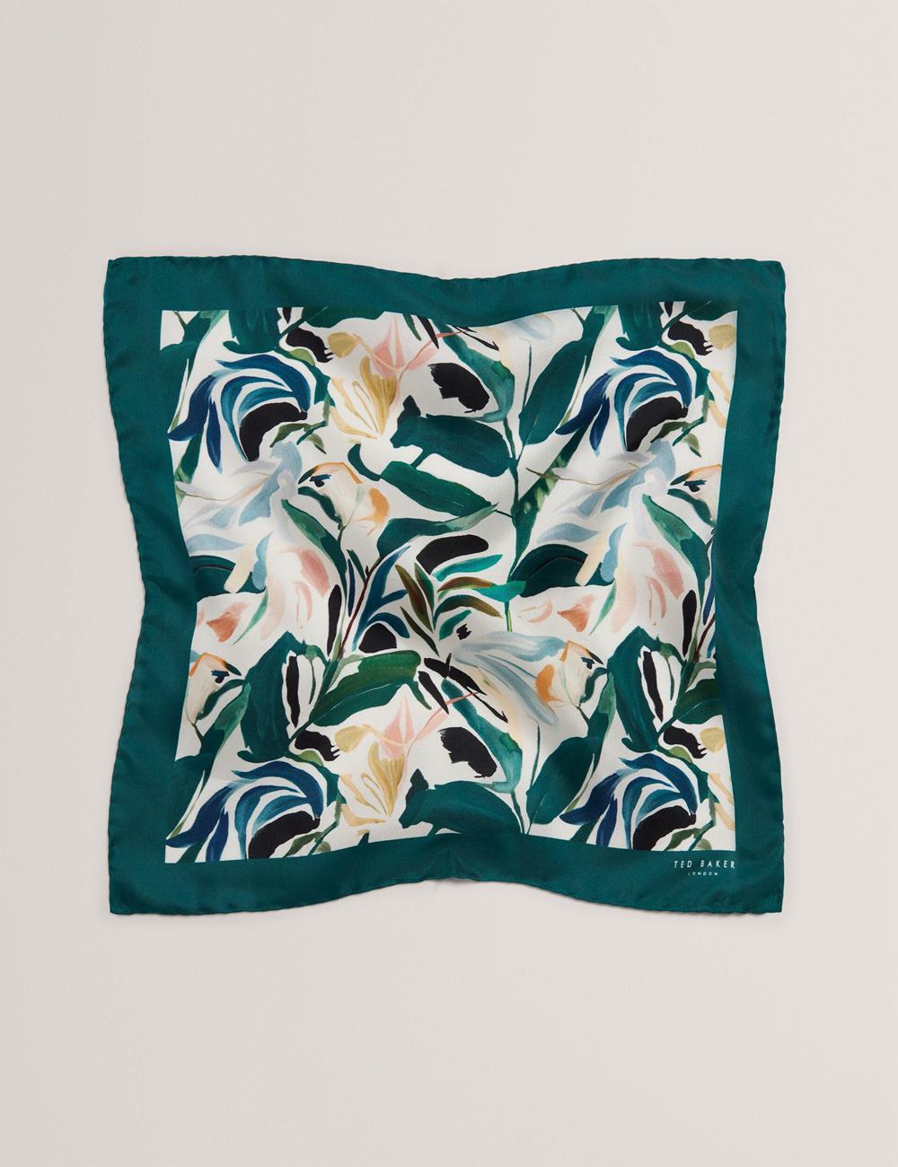 Men Ted Baker BOYTONP - Botanical Floral Silk Pocket Pocket Squares Ecru | KSA  5182-AVOTX