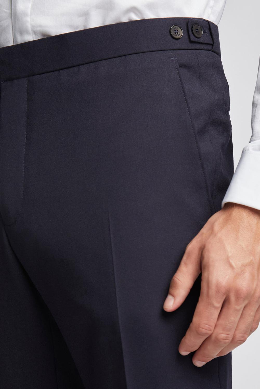 Men Ted Baker BREENTS - Slim Fit Navy Tuxedo Trousers Navy | KSA  8594-CRTWF