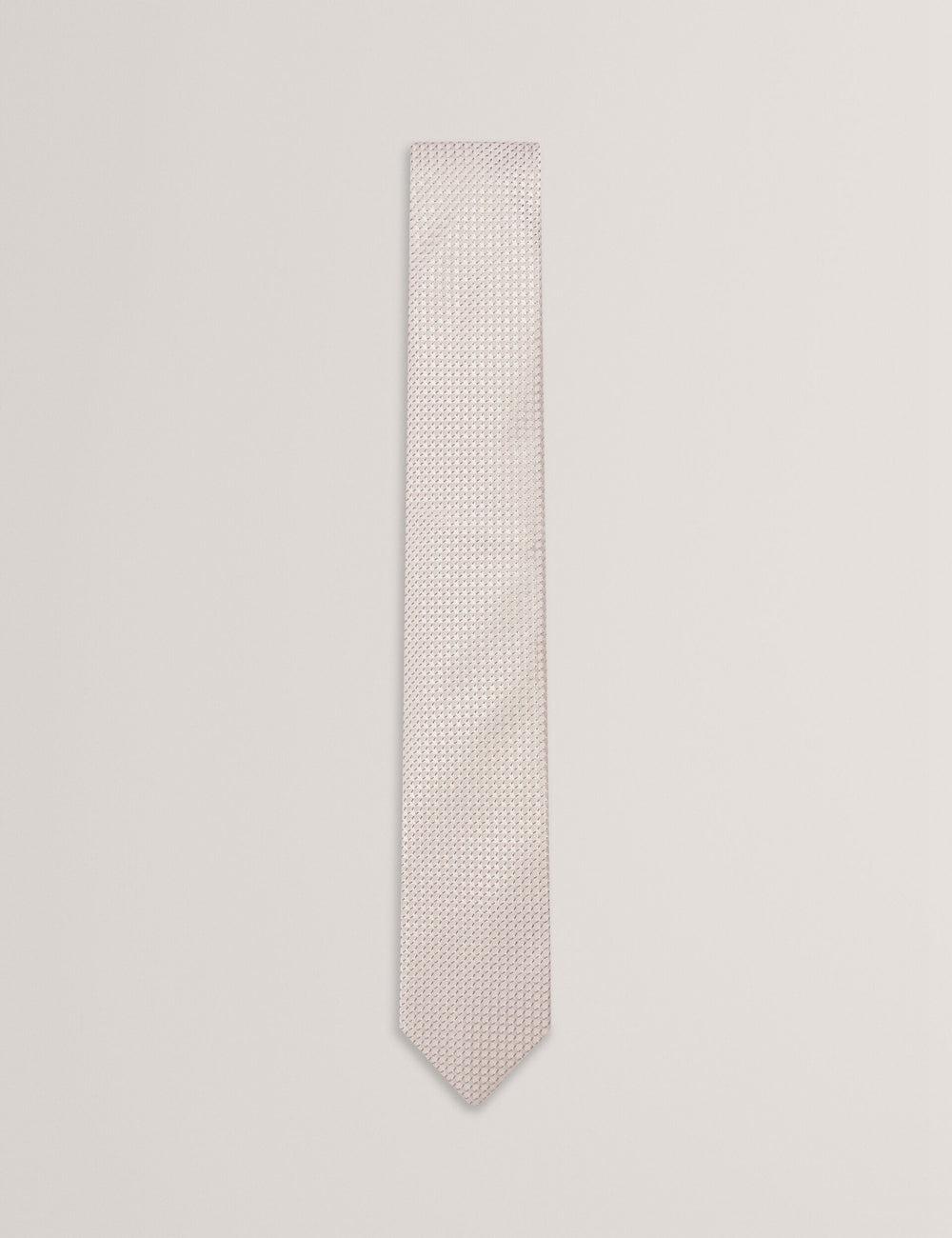 Men Ted Baker CANEDON - Textured Tonal Weave Silk Ties Stone | KSA  6390-GCFNE
