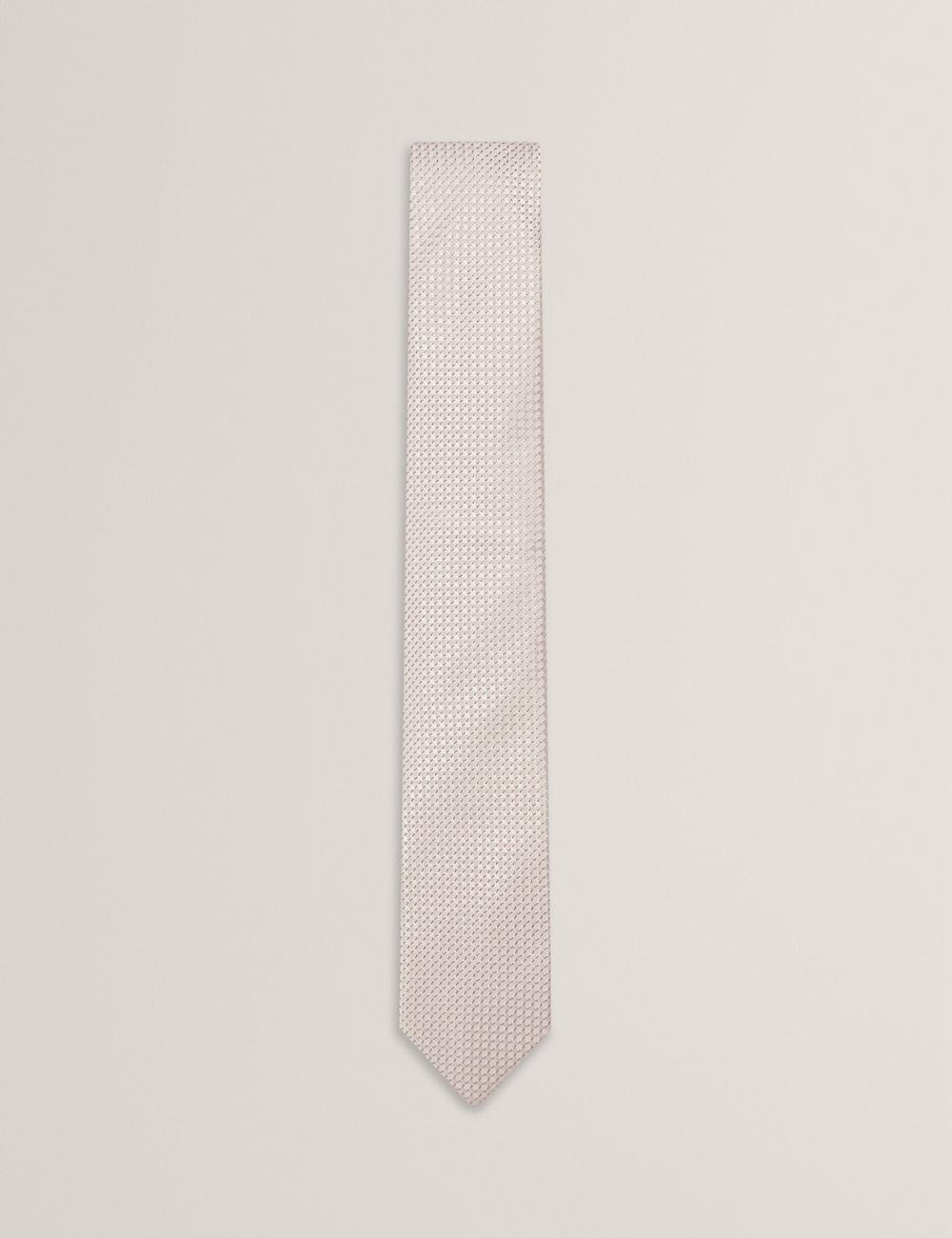 Men Ted Baker CANEDON - Textured Tonal Weave Silk Ties Stone | KSA  6390-GCFNE