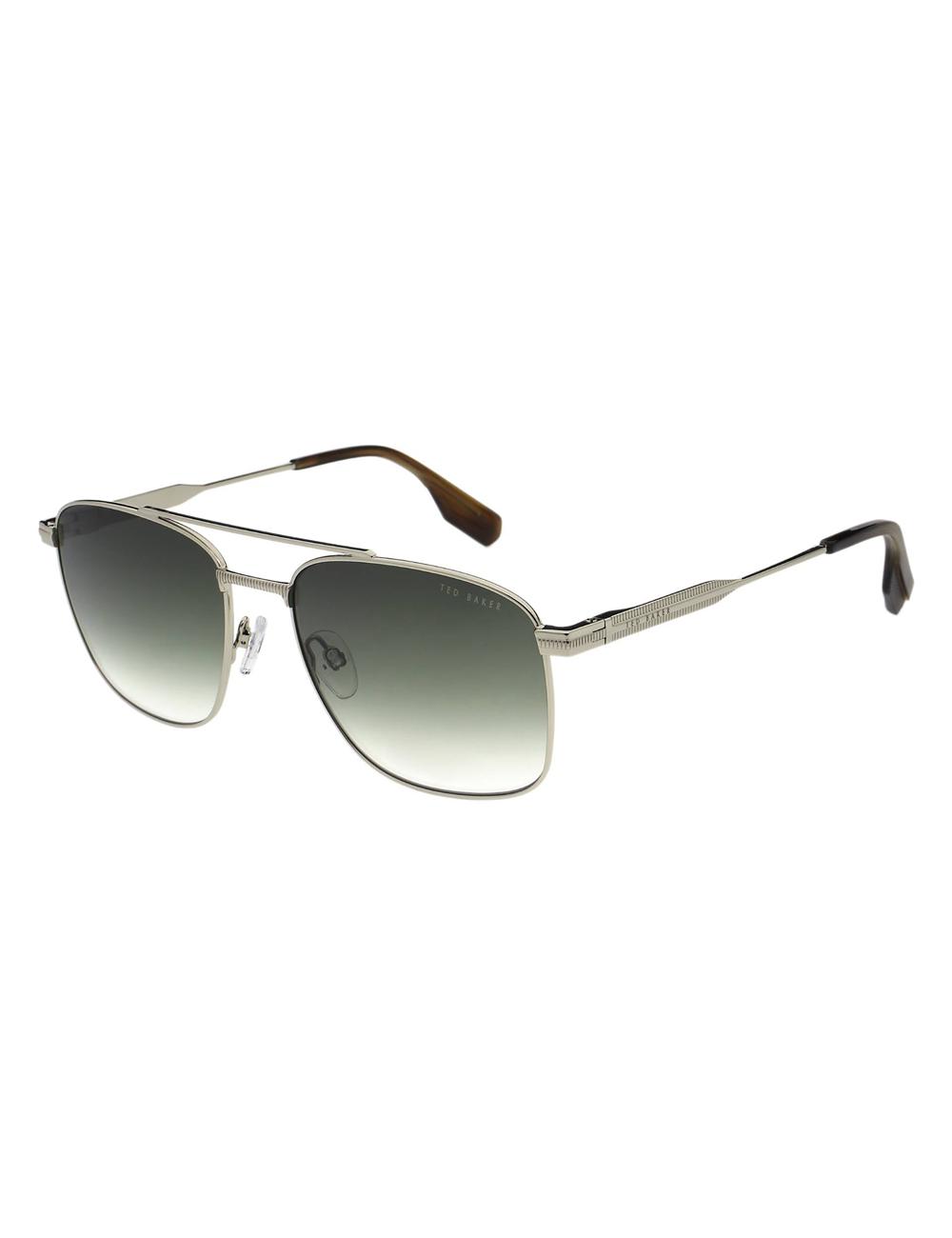 Men Ted Baker CHASE - Metal Frame Navigator Sunglasses Silver | KSA  1360-DTVFC
