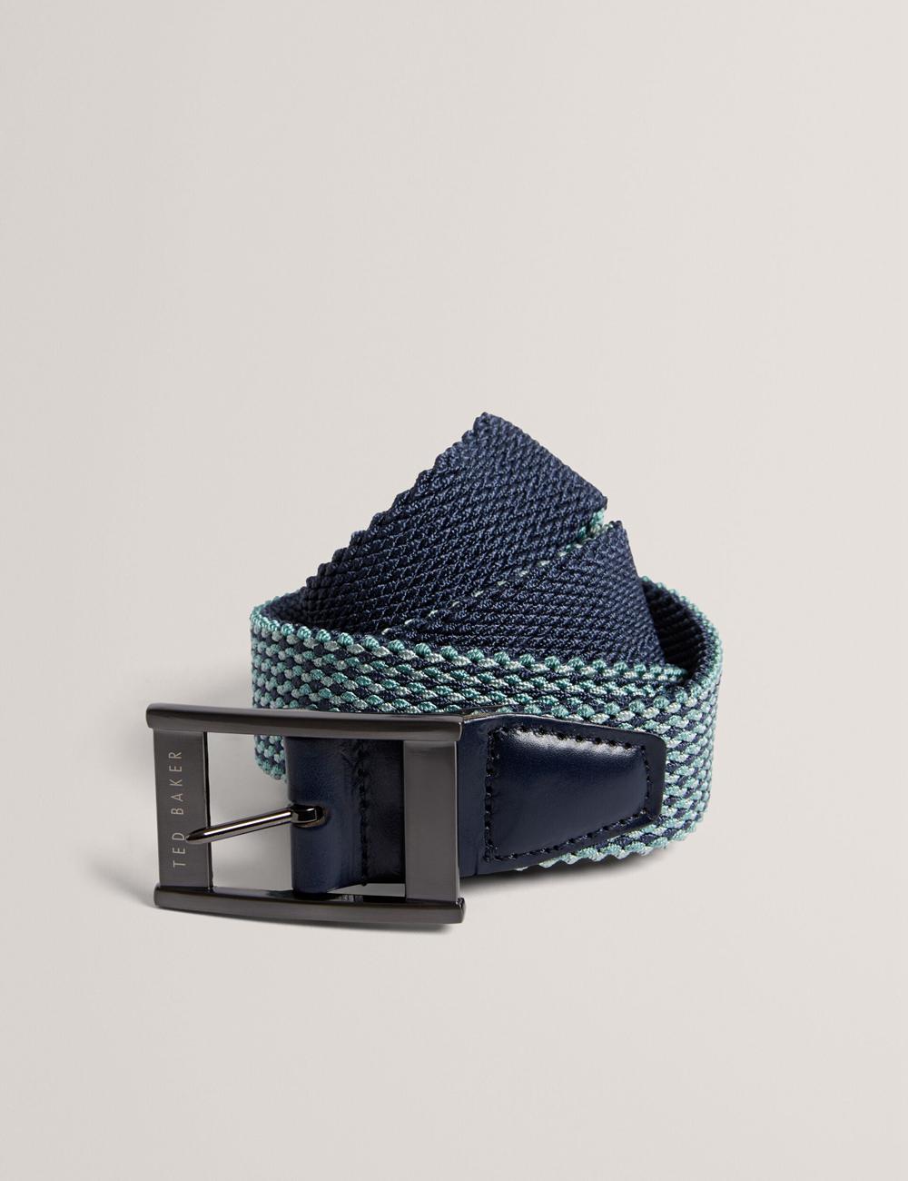 Men Ted Baker COLUMMM - Reversible Woven Elasticated Belts Navy | KSA  7063-GAJLU