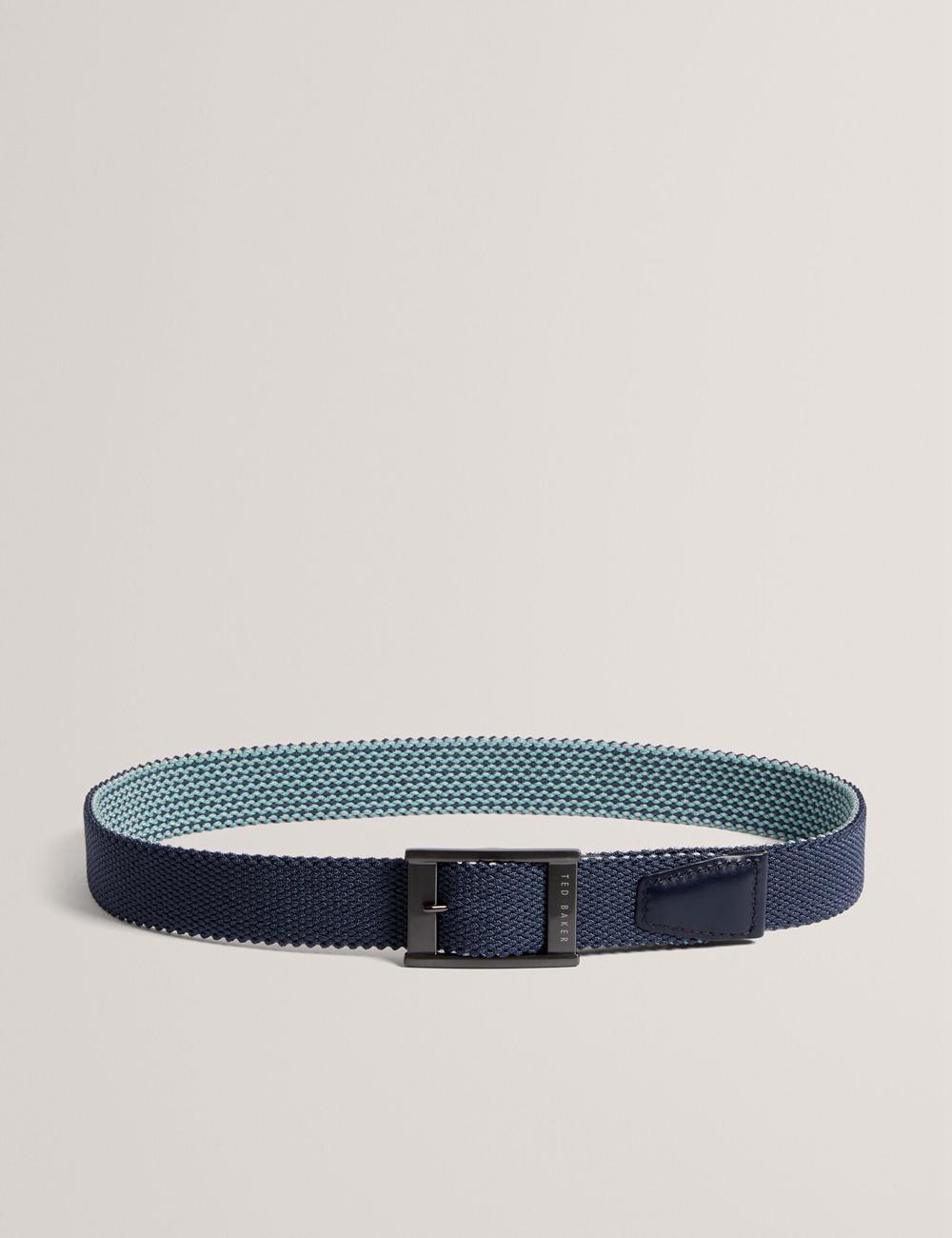 Men Ted Baker COLUMMM - Reversible Woven Elasticated Belts Navy | KSA  7063-GAJLU