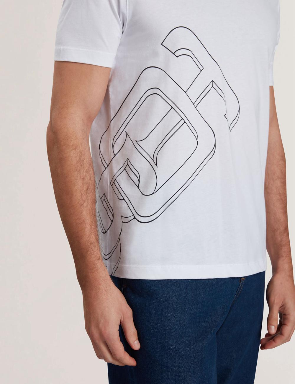 Men Ted Baker CRAIGEY - Logo Graphic Crew Neck Cotton T-Shirts White | KSA  3407-MLIAF