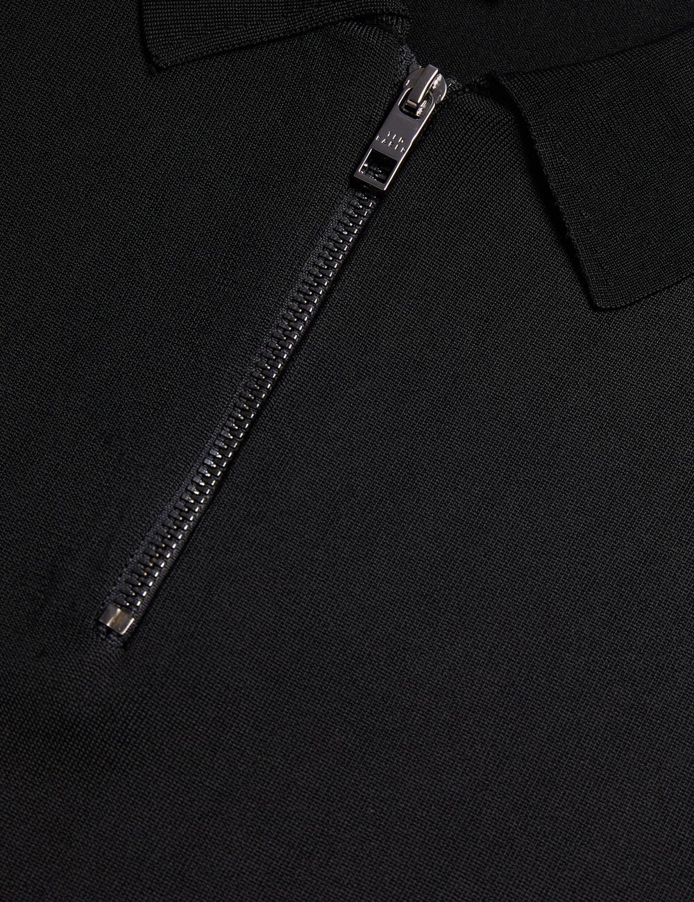 Men Ted Baker DALDIN - Zip Collar Stretch Knit Jumpers Black | KSA  3867-ISKHT