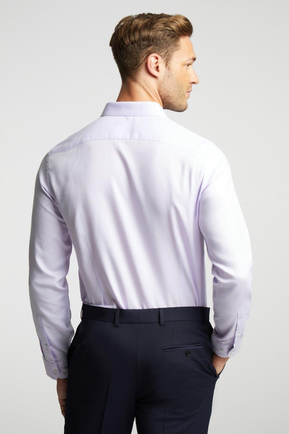 Men Ted Baker DALTON - Dobby Textured Cotton Slim Fit Formal Shirts Lilac | KSA  5196-FAUQW
