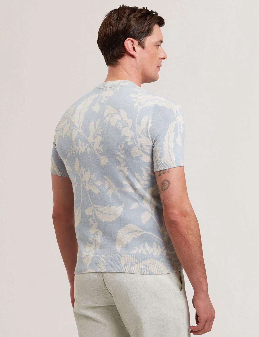 Men Ted Baker DENNIO - Short Sleeve Printed Floral T-Shirts Lt-Blue | KSA  6584-QMVFA