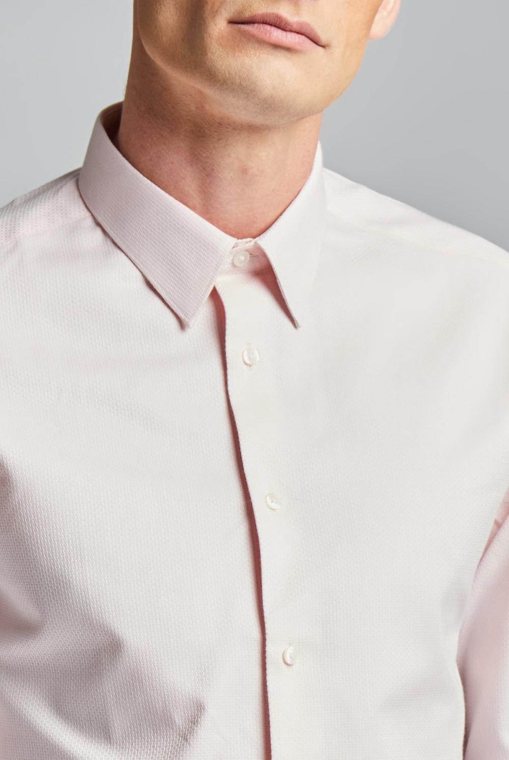 Men Ted Baker DORAIN - Textured Cotton Long Sleeve Formal Shirts Pink | KSA  5029-NQXDM