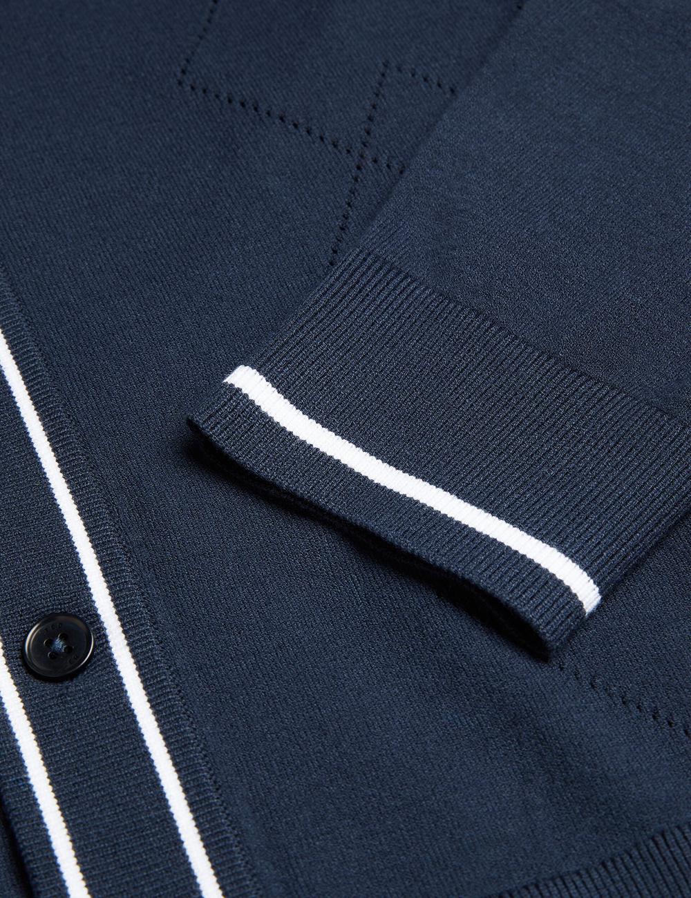 Men Ted Baker ELMDON LS Diamond Button Through Casual Shirts Navy | KSA  6048-VSGEK