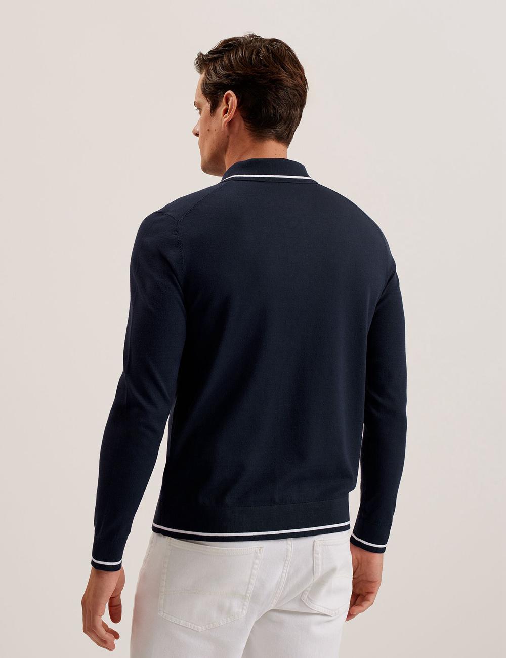 Men Ted Baker ELMDON LS Diamond Button Through Casual Shirts Navy | KSA  6048-VSGEK