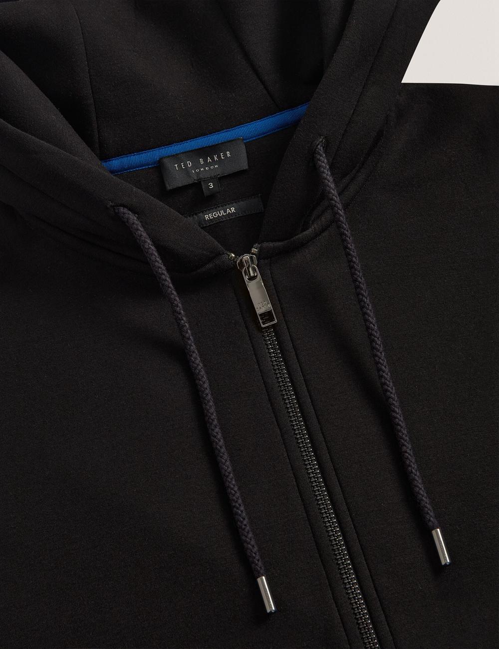 Men Ted Baker EPIO - Zip Through Neoprene Hoodies Black | KSA  8403-GIYRM