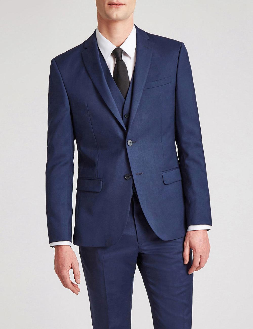 Men Ted Baker FINLAYJS - Twill Wool Slim Fit Suit Jackets Blue | KSA  0164-HQVLK