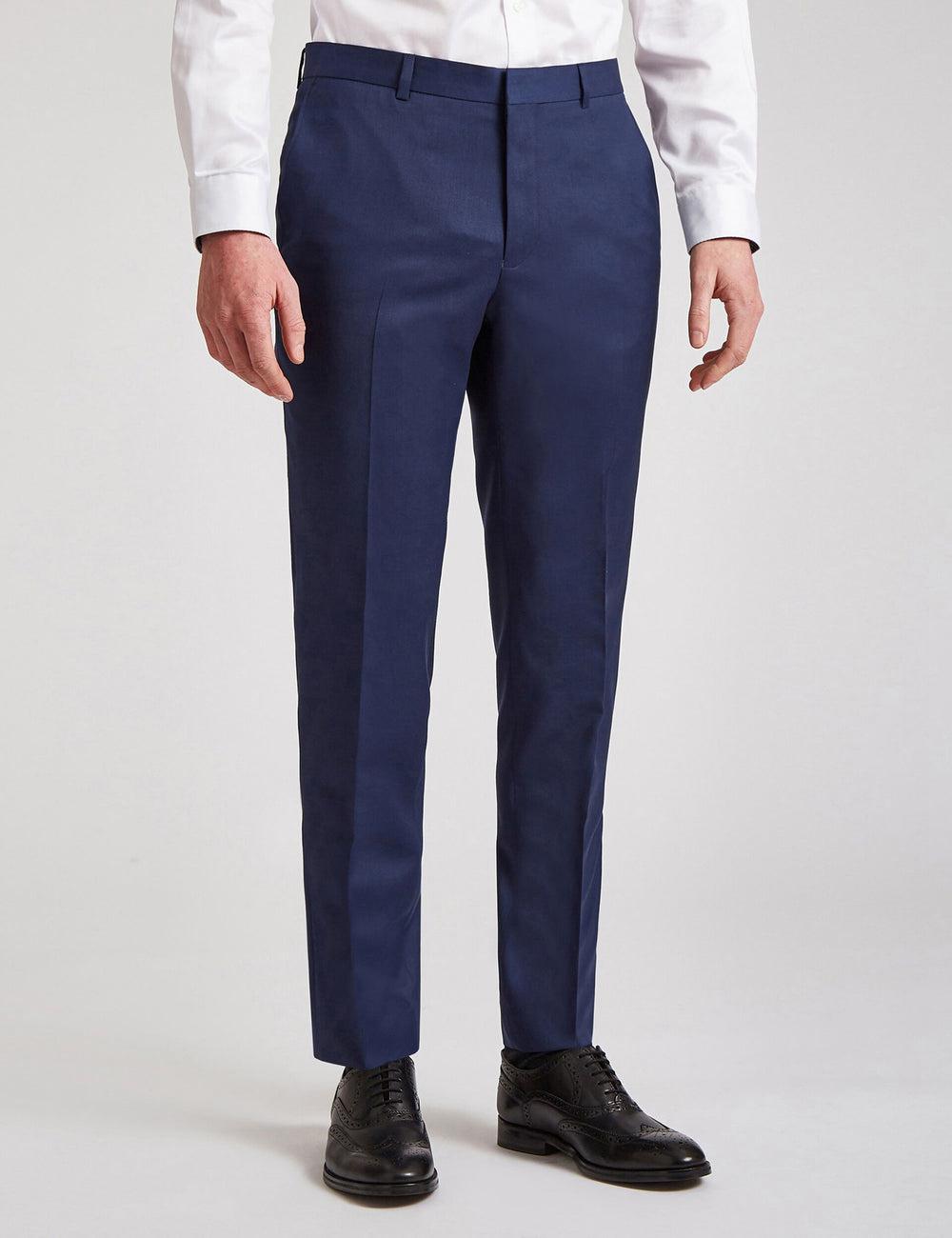Men Ted Baker FINLAYTS - Twill Wool Slim Fit Suit Trousers Blue | KSA  3105-YLDPH