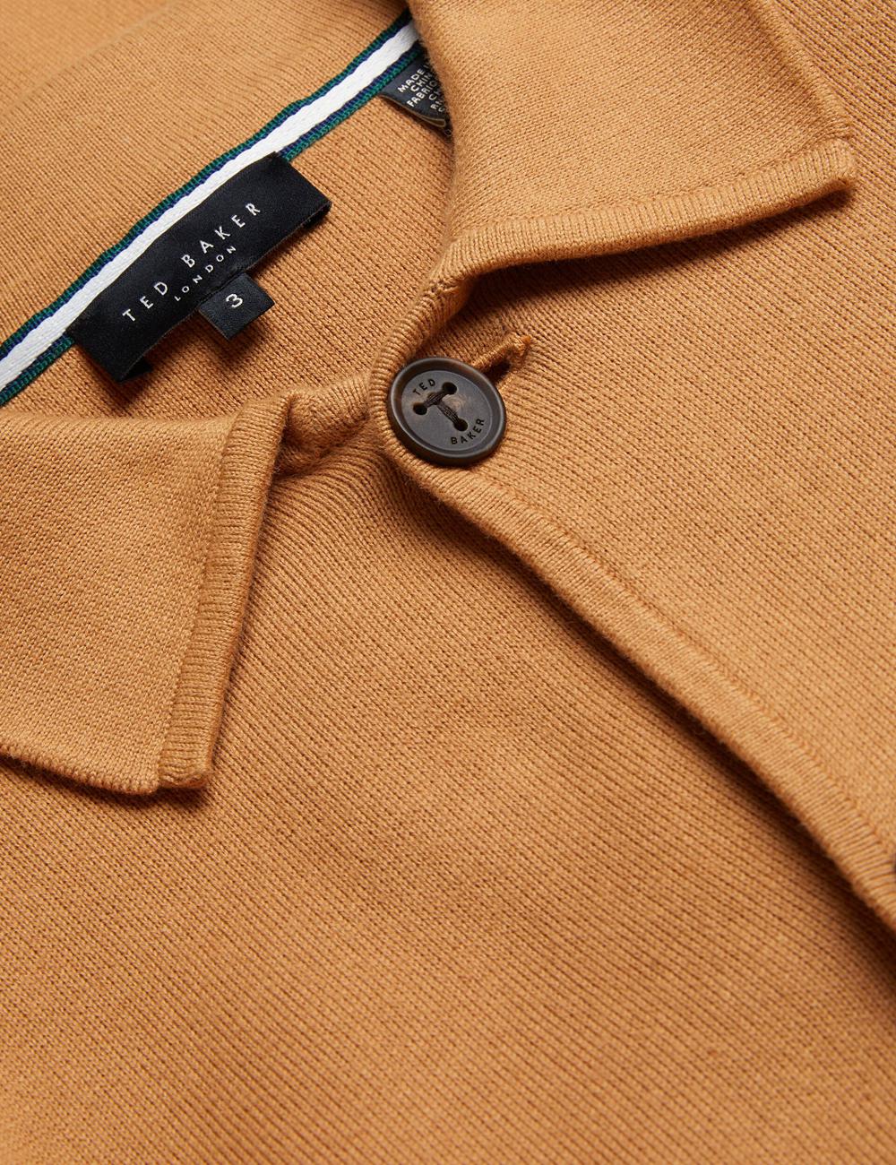 Men Ted Baker FREDER - Knitted Cotton Blend Overshirts Brown | KSA  6249-RJYSX