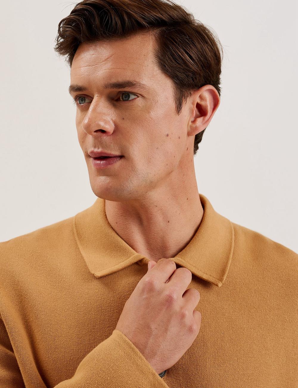 Men Ted Baker FREDER - Knitted Cotton Blend Overshirts Brown | KSA  6249-RJYSX