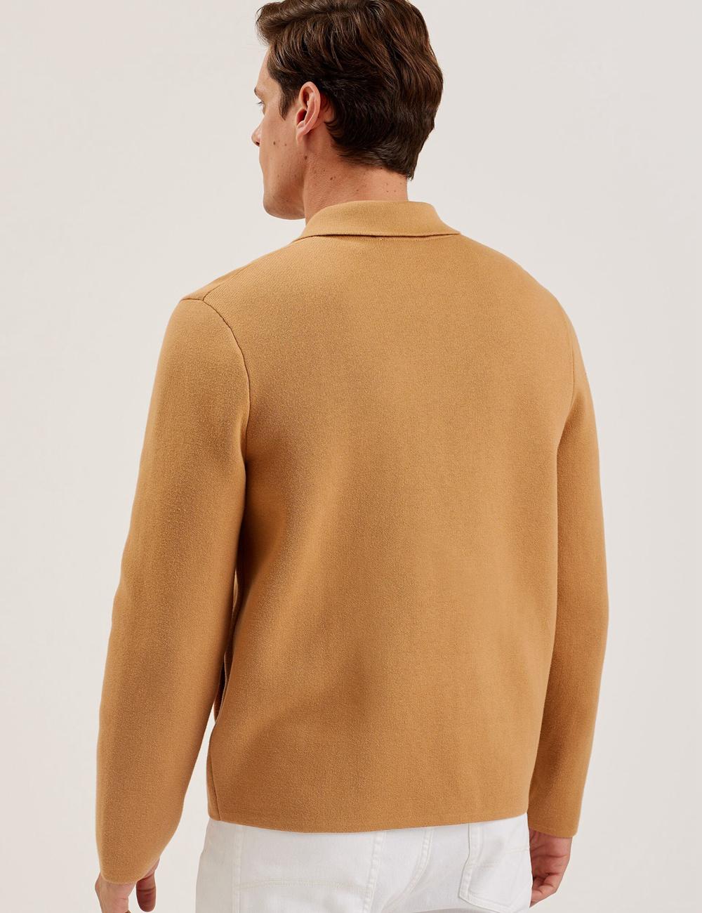 Men Ted Baker FREDER - Knitted Cotton Blend Overshirts Brown | KSA  6249-RJYSX