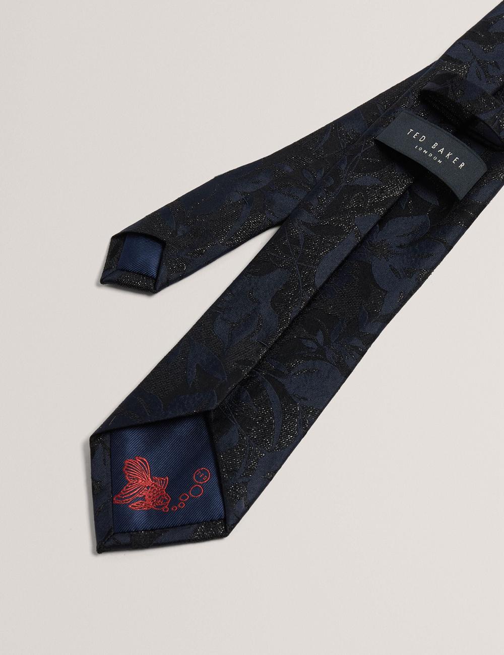 Men Ted Baker Floral Print Silk Ties Navy | KSA  5920-BEQJY