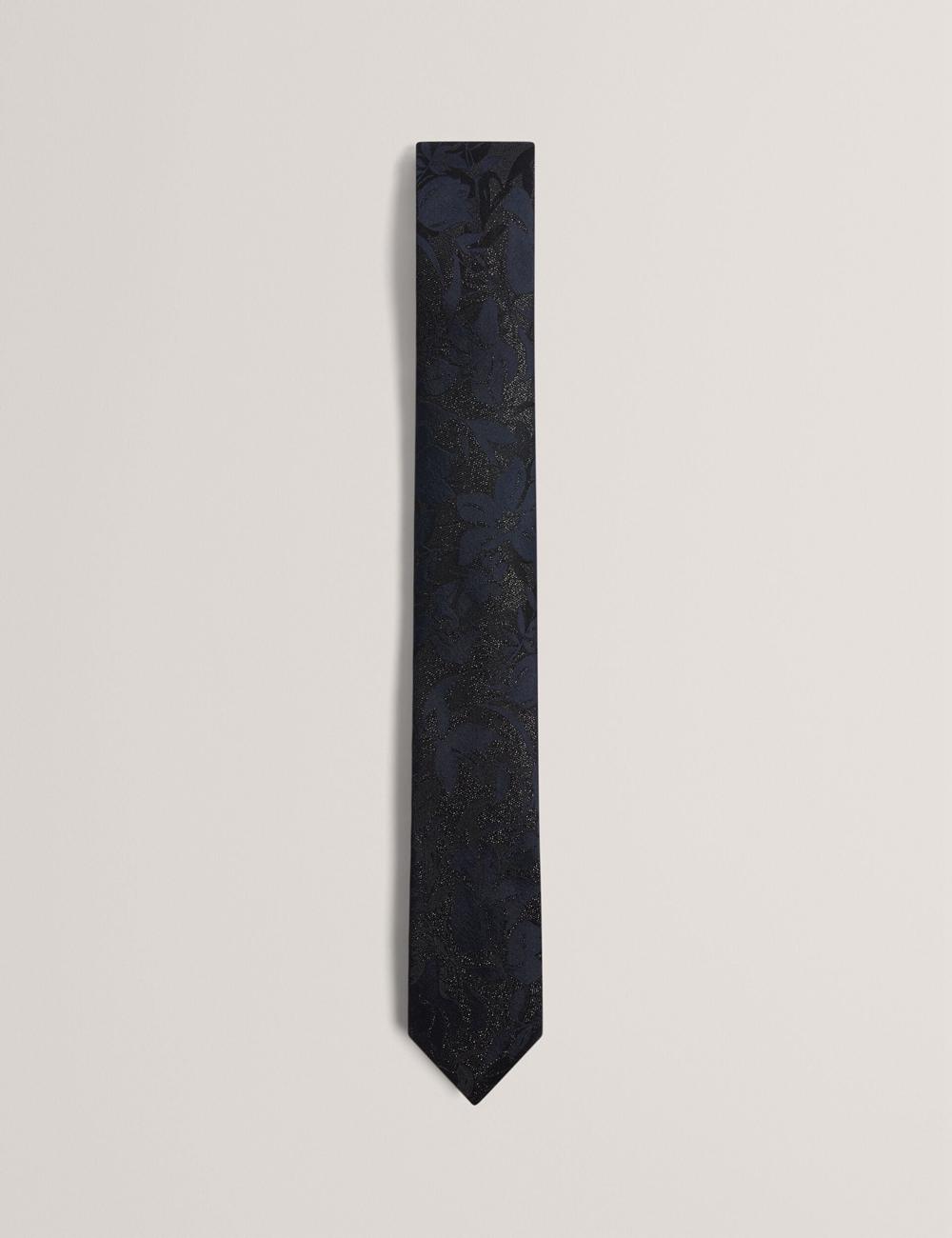 Men Ted Baker Floral Print Silk Ties Navy | KSA  5920-BEQJY