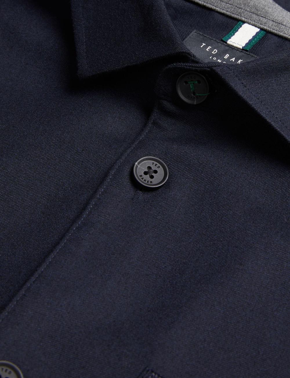 Men Ted Baker GAIUS - Wool Blend With Pocket Detail Casual Shirts Navy | KSA  0647-MDOWZ