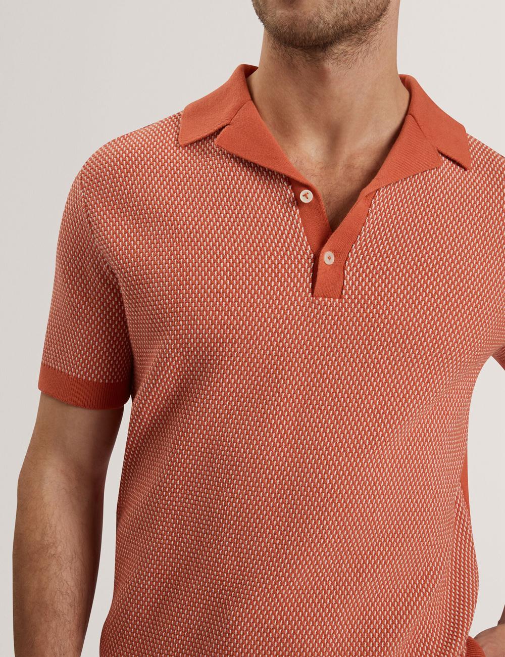 Men Ted Baker GREGRY - Short Sleeve Small Stitch Knitted Polos Shirts Red | KSA  5620-YCKIR