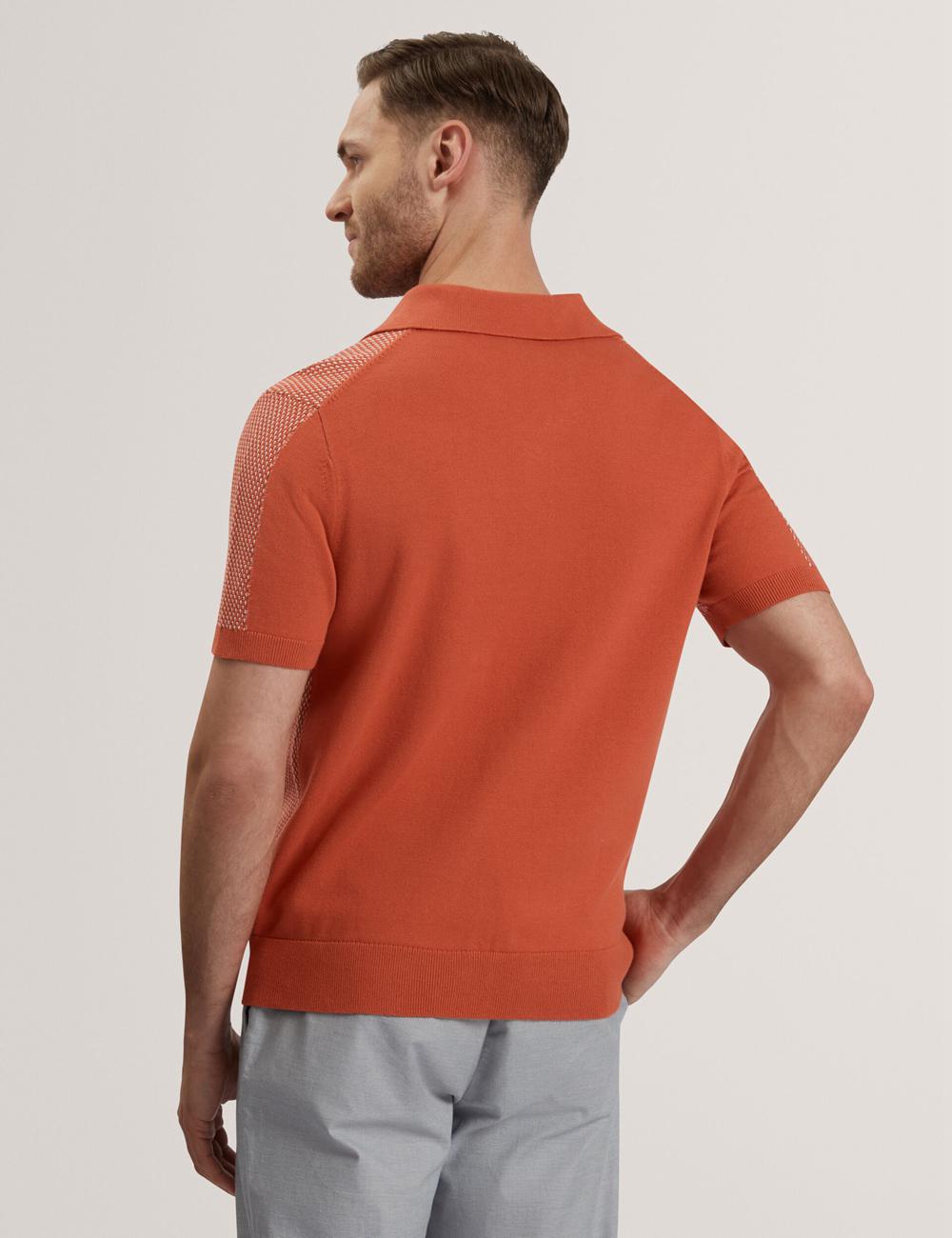 Men Ted Baker GREGRY - Short Sleeve Small Stitch Knitted Polos Shirts Red | KSA  5620-YCKIR