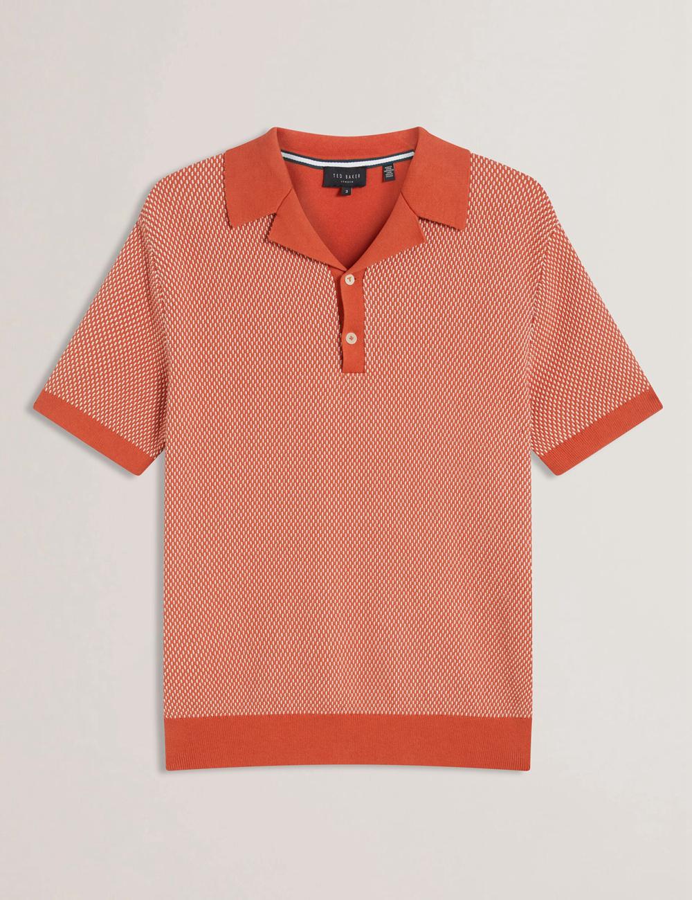 Men Ted Baker GREGRY - Short Sleeve Small Stitch Knitted Polos Shirts Red | KSA  5620-YCKIR