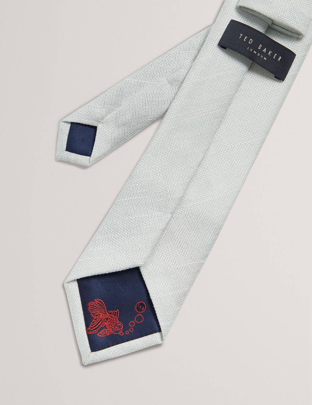 Men Ted Baker HAWKWEL - Linen Blend Woven Texture Ties Lt-Green | KSA  1594-RDHXZ