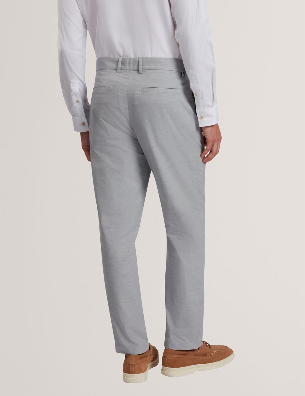 Men Ted Baker JACKUS - Regular Fit Cotton Blend Chino Trousers Navy | KSA  3791-HZPBL