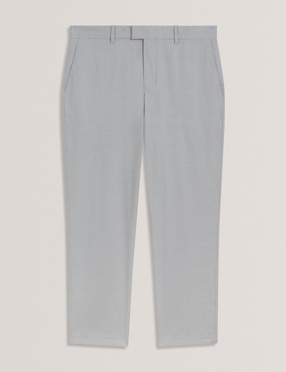 Men Ted Baker JACKUS - Regular Fit Cotton Blend Chino Trousers Navy | KSA  3791-HZPBL