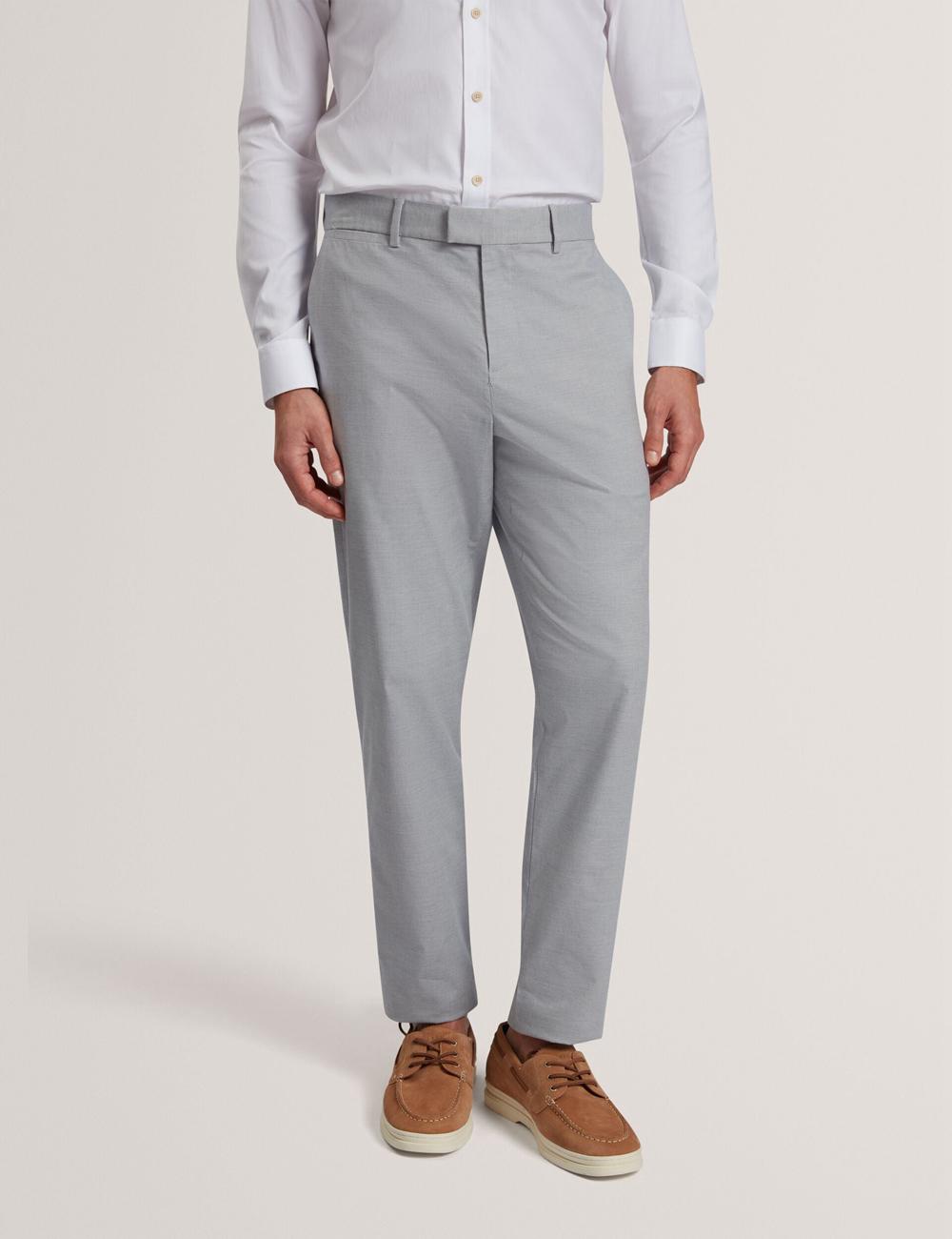 Men Ted Baker JACKUS - Regular Fit Cotton Blend Chino Trousers Navy | KSA  3791-HZPBL