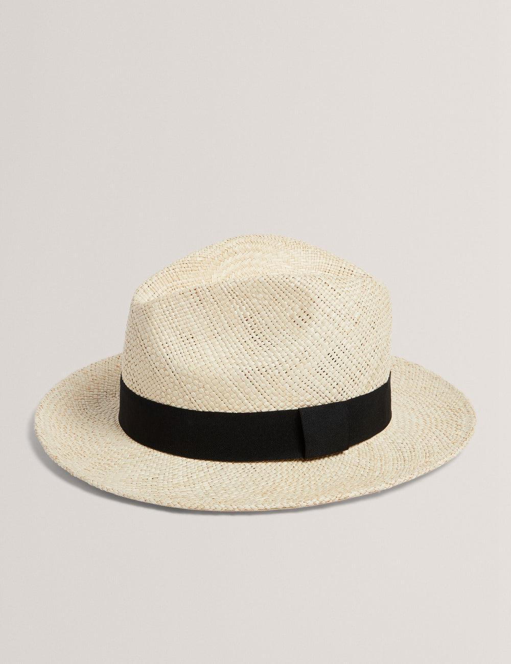 Men Ted Baker JIMESI - Woven Straw Panama Beach Hats White | KSA  4793-ISOMZ