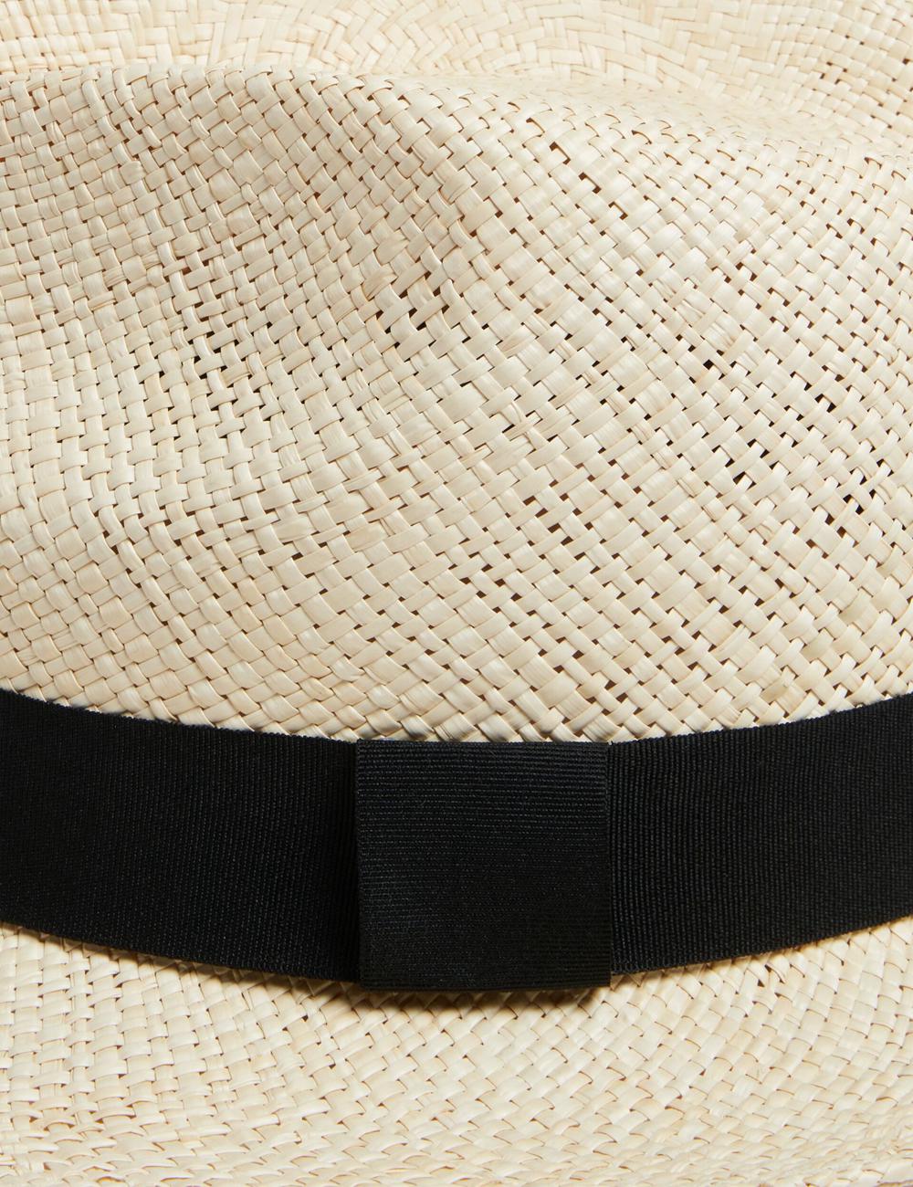 Men Ted Baker JIMESI - Woven Straw Panama Beach Hats White | KSA  4793-ISOMZ