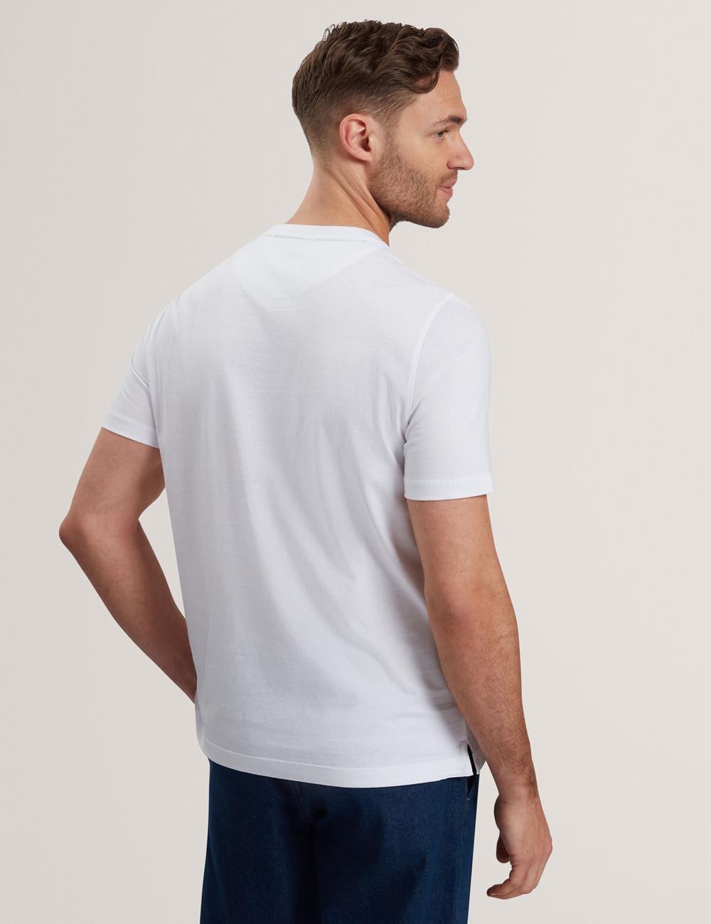 Men Ted Baker JUSTINO - Branded Box Print Graphic Cotton T-Shirts White | KSA  8367-LTKWN