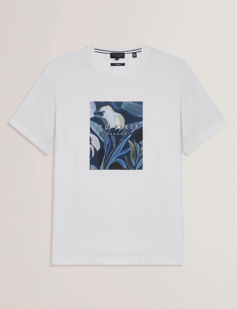 Men Ted Baker JUSTINO - Branded Box Print Graphic Cotton T-Shirts White | KSA  8367-LTKWN