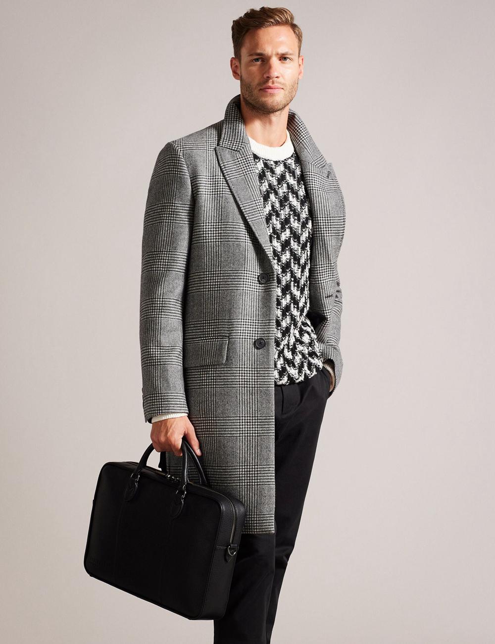Men Ted Baker KADEN - Branded Webbing PU Leather Document Shoulder Bags Black | KSA  9452-VEJWB