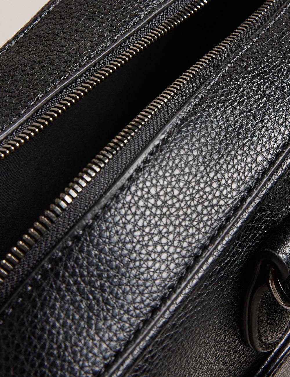 Men Ted Baker KADEN - Branded Webbing PU Leather Document Shoulder Bags Black | KSA  9452-VEJWB