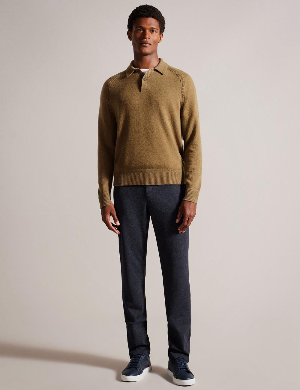Men Ted Baker KAROLT - Cashmere Knit Long Sleeve Top Jumpers Dk-Brown | KSA  2190-SNIKW